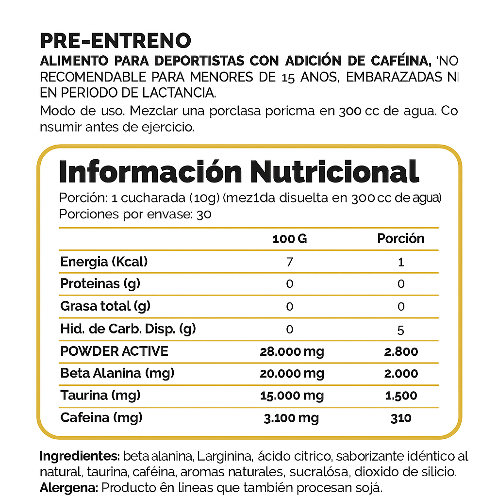 PRE ENTRENO BULL XTREME 310MG CAFEÍNA - BUFFALO LABZ / 30 SERVICIOS