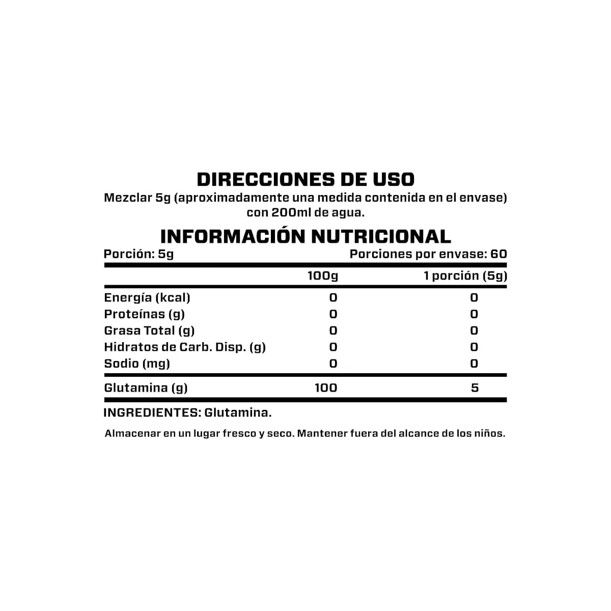 GLUTAMINA SIN SABOR 300G - BRIAHLABS / 60 SERVICIOS