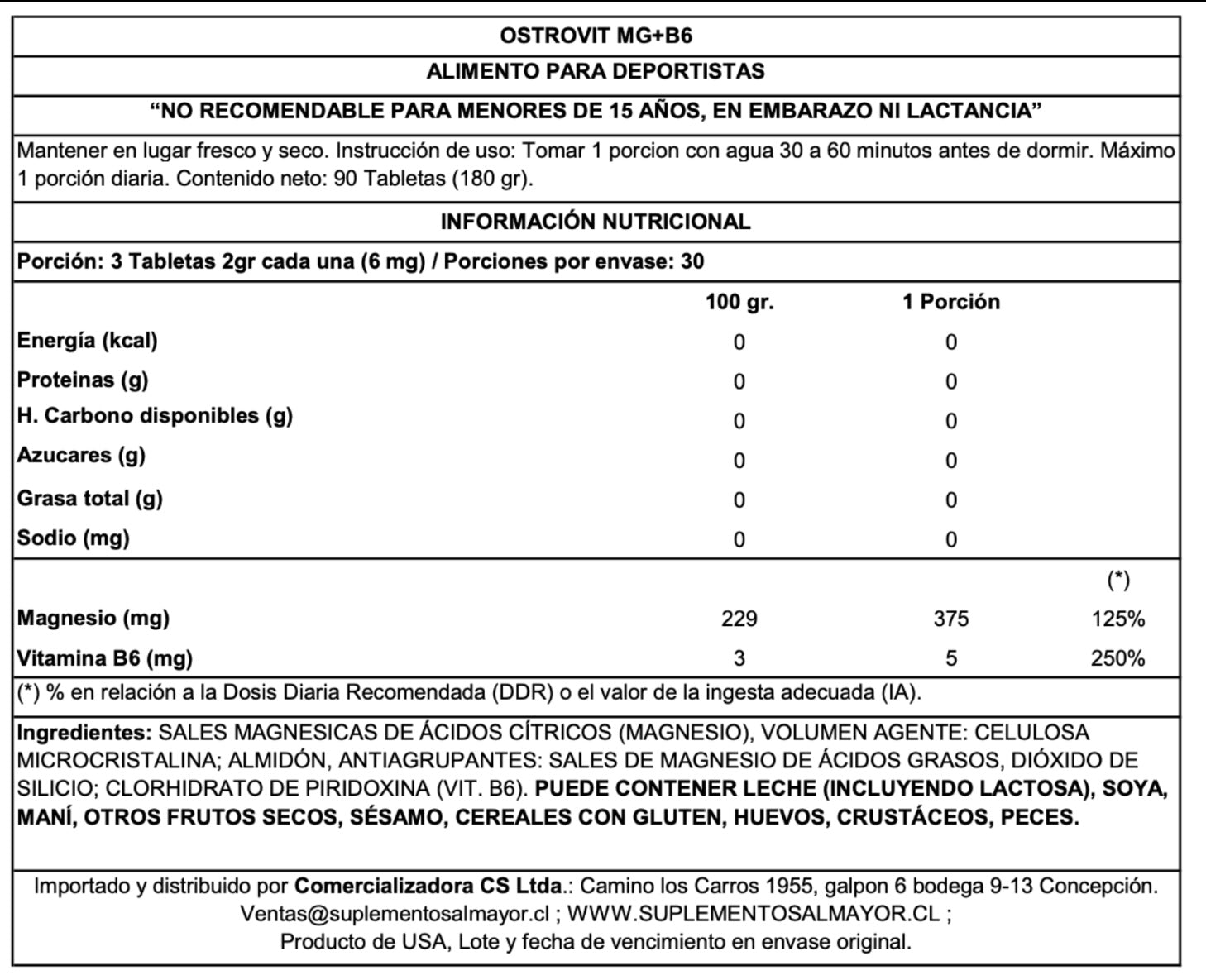 MG+B6 – OSTROVIT / 90 CAPSULAS
